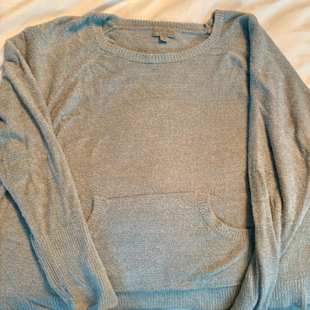 Barefoot Dreams Light Gray Crew Neck Sweater